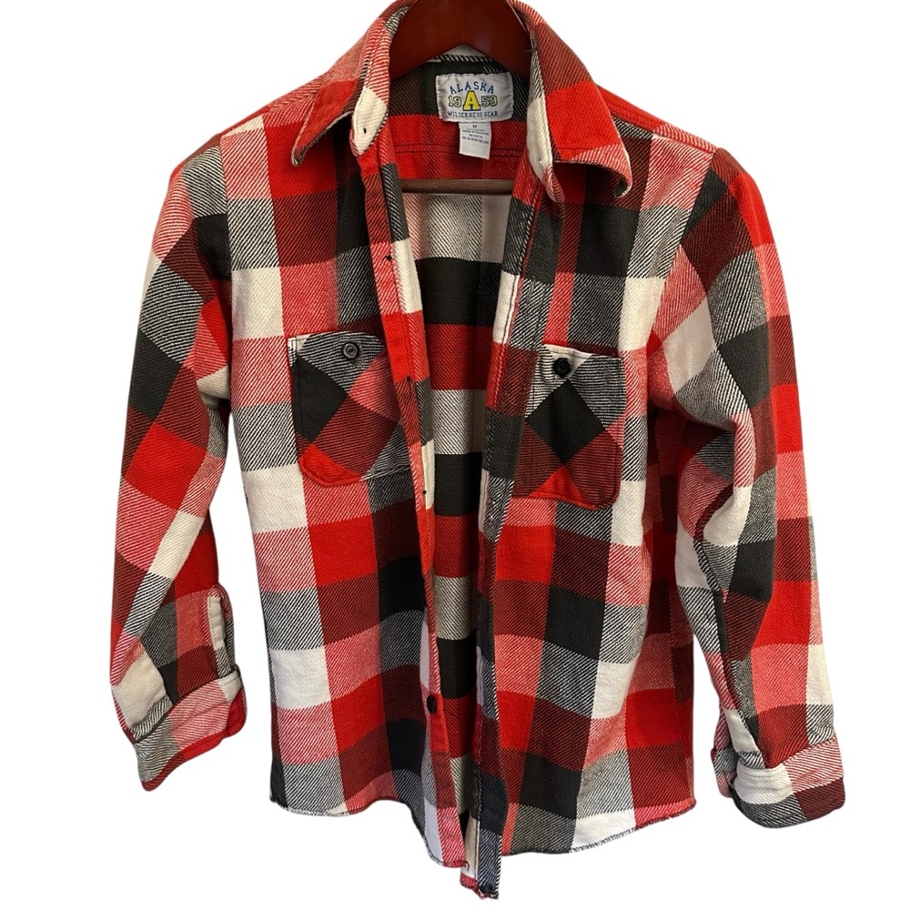 Vintage Alaska Red and Black Plaid Flannel Shirt M